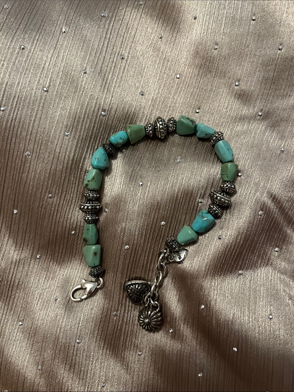 Brighton Turquoise and Green Stone Bracelet with Silver Accents